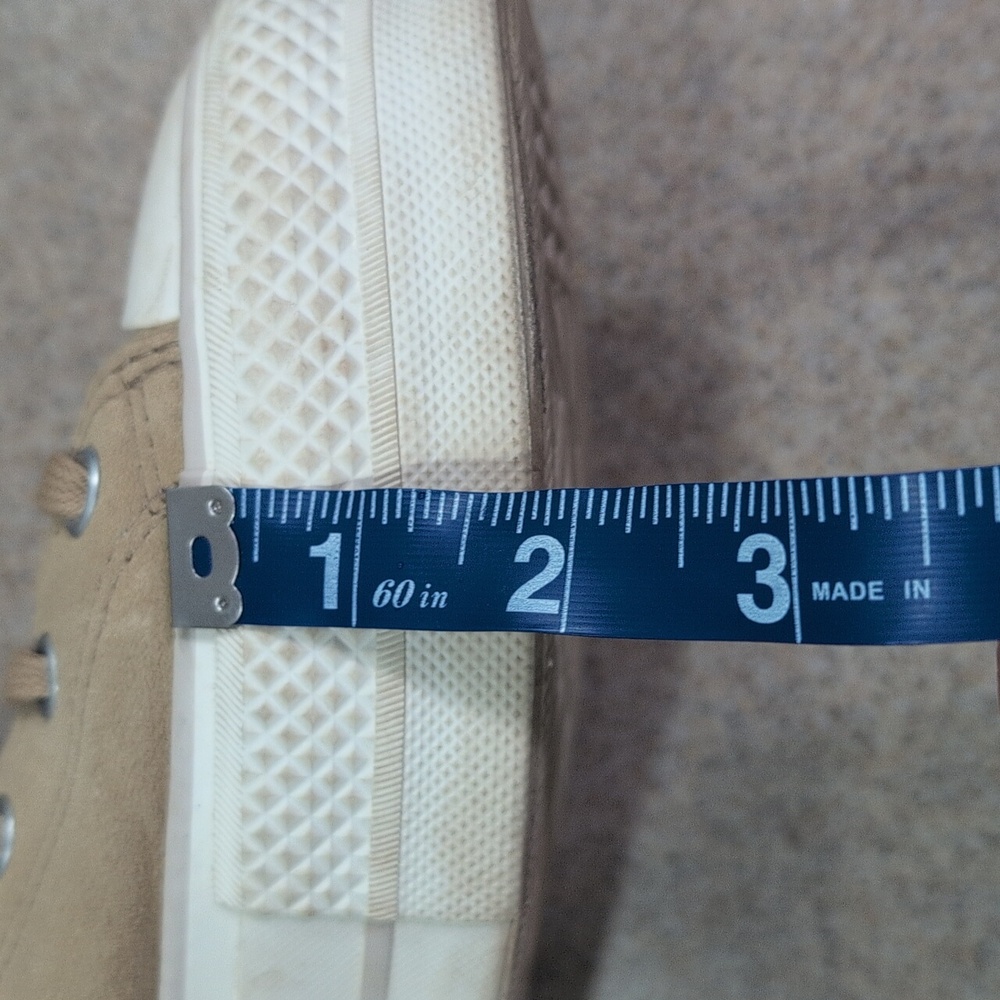 Converse All Star High Top Sneakers Gym Shoes Tan Leather Upper, Lift, Women's 9 - Picture 7 of 12